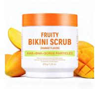 Exfoliating Body Scrub, Mango Body Exfoliator for Smooth Skin, Bikini Area Exfoliator with AH BHA, Gentle Buffing for Bikini Line, Even Skin Tone, Underarms and Full Body, 200g