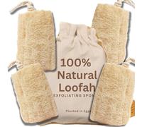 Exfoliating Body Scrubber Loofah Sponge - Natural Egyptian Bath & Shower Scrubbers for Face, Back & Body - Biodegradable Luffa Wash Exfoliator - Eco Friendly, No Toxic Chemicals