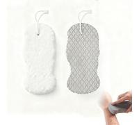 Exfoliating Foam Scrub, Magic Exfoliating Bath Sponge, 3D Reusable Super Soft Body Scrubber for Women Men Adults for All Skin Types (Grey + White)