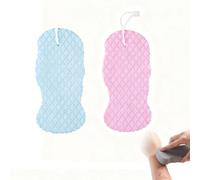 Exfoliating Foam Scrub, Magic Exfoliating Bath Sponge, 3D Reusable Super Soft Body Scrubber for Women Men Adults for All Skin Types (Blue + Pink)