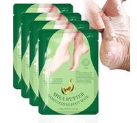 Exfoliating Foot Peel Mask for Hard Skin, Foot Moisturiser Socks with Shea Butter and Goat Milk - Soft & Smooth Feet in Only 20 Minutes, Easy to Use, Non-Greasy, 4 Pair