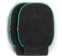 Exfoliating Glove, 2 Pack, Korean Body Scrub Mitt for Dead Skin, Black