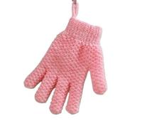 Exfoliating Glove Bath Gloves 1 Pack Of Five Finger Scrub Mud Creative Home Body Massage Sponge Lazy GlovesMassage Elastic(Pink)