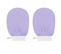 Exfoliating Glove for Body Scrub - Moroccan Shower Hammam Mitt for Dead Skin Removal, Suitable for All Skin Types, 5.9 x 8.3 inch (15 x 21 cm),(2PCS Light Purple)