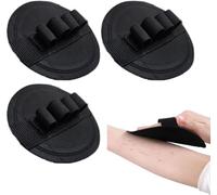 Exfoliating Glove For Shower, No-Pain Body Scrubber With Finger Strap Design, Reusable Bath Exfoliating Pad For Softer Skin, Pore Cleansing, And Radiant Glow，Black-3pc