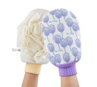 Exfoliating Gloves, 2PCS Double-Sided Bath SPA Exfoliating Mitt Body Scrubber for Removing Dirt and Dead Skin, Shower Puff Loofah Sponge Bath Sponge Shower Gloves for Women and Men for Skin Cleaning