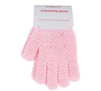 Exfoliating Gloves, 3-Texture Shower & Body Scrub Gloves for Spa & Massage, Exfoliation for Smooth Skin (1 Pair, Moderate Rosa)