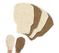 Exfoliating Gloves 4 Pcs Body Scrub Gloves, Hemp Washable Exfoliating Mitt Dead Skin Remover for Body, Shower Mitts Gloves for Men Women Kids