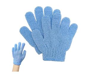 Exfoliating Gloves for Bath - Deep Cleansing Mitts in Cobalt Blue, Natural Body Exfoliators for Smooth Skin, Wash Gloves Scrub Glove Exfoliating, Dead Skin Remover for Body, Shower Glove