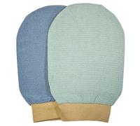 exfoliating gloves glove for shower,exfoliating mitt mit body scrubber,2 Pcs shower gloves exfoliating for women,Green and Blue