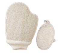 Exfoliating Gloves, Made with Natural Loofah, Body Scrub Glove 2Pcs, Bath SPA Exfoliating Mitts, Exfoliation Scrubbing Mitt, Dead Skin Remover Glove Deep Body Scrubber for Women and Men