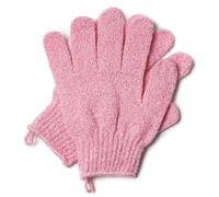 Exfoliating Gloves - Natural Bamboo Shower Gloves - Bath and Body Exfoliator Mitts - Scrubs Away Ingrown Hair and Dead Skin - Eco Microfibre Bath Glove (Pink)