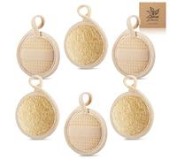 Exfoliating Loofah Face Pads 6 Pack, Natural Luffa Facial Sponge for Gentle Exfoliation, 8cm Round Loofah Scrubber for Face & Body, Daily Cleansing for Bath & Shower