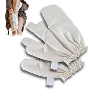 Exfoliating & Lymphatic Drainage Garshana Gloves Raw Silk Massage Gloves, Ayurvedic Dry Brushing Gloves for Sensitive Skin, 2025 New Elastic Wristbands, Gentle Body Exfoliating Gloves (2Pcs)
