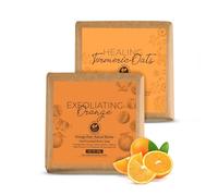 Exfoliating Orange & Healing Turmeric Oats Butter Bath Soap | Ayurvedic Cold Processed for Tan Removal & Glowing Skin | Gentle Exfoliation & Skin Brightening | 125g Each (Combo Pack of 2)