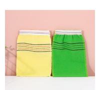 Exfoliating Shower Gloves 2 Pack,Green & Yellow Body Scrub Mitts,Massage Bath Towels for Deep Cleansing,Household Bath Accessories for Smooth Skin
