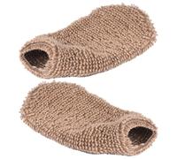 Exfoliating Shower Gloves Brown Plant Mass 2pcs for Bathing Skin | Reusable Body Scrub Mittens, Strong Cleansing Action, Removes Dead Cells, Brown Finish for Shower Use