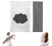 Exfoliating Shower Towel, 2-in-1 Deep Exfoliating Towels, Extra Long Exfoliating Washcloth for Men & Women, Exfoliating Body Scrubber for Cleaning & SPA, Bathroom Towel for All Skin Types (Black)