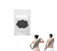 Exfoliating Shower Towel Antibacterial Extra Long Back Scrubber Body Exfoliator Washcloth Quick Dry Bathing Sponge(Black)