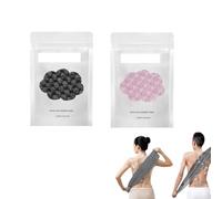 Exfoliating Shower Towel Extra Long Back Scrubber Body Washcloth Quick Dry Soft Bath Sponge Travel Accessory Gentle Skin(Black+Pink)