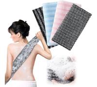 Exfoliating Shower Towel, Japanese Exfoliating Towel, Extra Long Exfoliating Washcloth for Men Women, Double-Sided Exfoliating Washcloth, Exfoliating Japanese Back Scrubber for Men & Women (4PC*Gray)