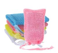 Exfoliating Soap Bags for Shower, 4Packs Exfoliating Soap Bar Bag with Drawstring Travel Soaps Bar Bags, Drawstring Wash Bag (4 Colors, 5.5 x 3.5 in)