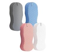 Exfoliating Sponge, 4 Pack Bath Sponges for Gentle Skin Care, Magic Exfoliating Bath Sponge for Sensitive Skin, Portable Shower Sponge Set in Blue, Gray, White, Pink (13.5 X 6.78 X 2.6 Cm)