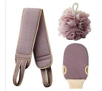 Exfoliating Washcloth 3pcs/Set Body Cleaning Washcloth Soft Brush Home Hotel Bathroom Shower Ball Back Scrubber Set Exfoliating Skin Towel Bath Gloves for Bath Shower (Color : A)