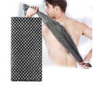 Exfoliating Washcloth Extra Long Exfoliating Towel, Exfoliating Body Scrub Loofah Back Scrubber, Dead Skin Cell Remover for Men Women for Body Cleaning & Massage(Black)