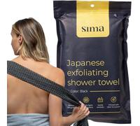Exfoliating Washcloth Face & Body Scrub Towel - Japanese Exfoliating Towel with Hexagon Fibers, Exfoliating Body Scrubber with 2 Sides for Scrubbing & Washing - 1 Extra Long Towel