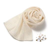 Exfoliating Washcloth [Made in Japan] Shower Back Scrubber, Plastic-Free 100% Natural and Plant-Based Body Exfoliating Towel [Natural Loofah for Women and Men] (Organic Cotton)