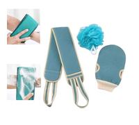 ExfoliatingBack Scrubber for Shower,38 Inches Back Exfoliating Washcloth with Handles with Exfoliating Gloves and Loofah Sponge Set,Scrub Your Body Deeply for Men & Women Exfoliation (A)