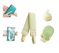ExfoliatingBack Scrubber for Shower,38 Inches Back Exfoliating Washcloth with Handles with Exfoliating Gloves and Loofah Sponge Set,Scrub Your Body Deeply for Men & Women Exfoliation (C)