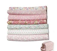 EXGOING Fat Quarters Fabric Bundles - 20"x20" Precut Easter & Spring Quilting Cotton for Sewing, Patchwork, DIY Crafts & Home Décor - Soft, Durable & Multi-Colour Material (7pc Pink#2)