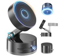 EXGOING Vacuum Magnetic Phone Holder - Foldable Adjustable Suction Cup Mount with N52 Magnets, Strong Grip for Car, Gym, Kitchen, Mirror, Smooth Surface (C2 Black)
