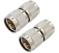 exgoofit PL259 Male to Male Connector 2-Pack, UHF Coax Adapter for CB Ham Radio, Coaxial Cable, SWR Meter, LMR, LAN, CCTV System