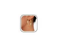 EXGOX 5mm Gold Hoops Earrings for Women 14K Real Gold Plated Hoops Earrings Lightweight Thick Huggie Hoop Earings Large Big Chunky Earring Trendy Jewelry Gifts for Women Lady