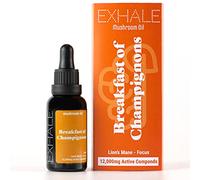 Exhale Breakfast of Champignons - Lion's Mane Mushroom Oil - High Concentration for Cognitive Support - 30ml - 60 Servings