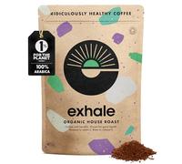 EXHALE FINE Organic Ground Coffee - 225g Pack - Mycotoxin Free, Mould Free & Polyphenol Rich - For Cafetiere, Filter or AeroPress (Medium Roast, 225g)
