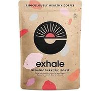 EXHALE Organic Ground Coffee - 225g Pack - Mycotoxin Free, Mould Free & Polyphenol Rich - For Cafetiere, Filter or AeroPress (Dark Roast, 225g)