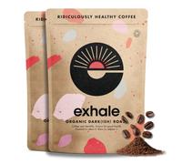 EXHALE Organic Ground Coffee - Double 900g Pack - Mycotoxin Free, Mould Free & Polyphenol Rich - For Cafetiere, Filter or AeroPress (Dark Roast, 900g)