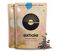 EXHALE Organic Wholebean Coffee - Double 900g Pack - Mycotoxin Free, Mould Free & Polyphenol Rich (Decaf Medium Roast, 900g)