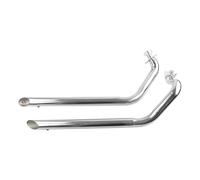 Exhaust 2-in-2 Full Exhaust System Slash Down Muffler for Fit For Yamaha for Virago 750 XV750 XV1100 SE for Custom XV1100S(Silver)