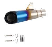 Exhaust Accessories 1 Piece Stainless Steel Universal Motorcycle Exhaust Pipe With Iron Ears, Suitable For Most Motorcycles Fits Caliber 51mm(Blue)