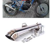 Exhaust Accessories 51MM Universal Motorcycle Exhaust Pipe With Muffler Can Be Installed And Removed Suitable For Most Motorcycles(Silver)