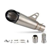 Exhaust Accessories 51mm Universal Motorcycle Exhaust Tail Pipe Two Layer Modify Project Muffler Silencer For KAWASAKI For Ninja250 Z300 For CFMOTO 450SR For Y-AMAHA NVX(Chrome)