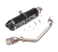 Exhaust Accessories For H-ONDA PCX125 PCX150 PCX 125 150 2021 2022 2023 Motorcycle Exhaust Escape Modify Middle Link Pipe Muffler(Black- Silver)