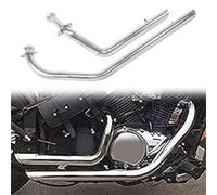 Exhaust Accessories For Suzuki For Boulevard C50C 2006-2014 2007 2008 2009 2010 Motorcycle Stainless Steel Muffler Silencer Pipe Slash Cut Exhaust 2-Into-2(Chrome)