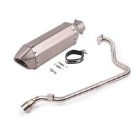 Exhaust Accessories Motorcycle Exhaust Silencer Stainless Steel Removable Muffler With Front Link Pipe Accessories For Y-AMAHA FZ250 FZS250(Grey)