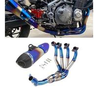 Exhaust Accessories Slip On For Kawasaki Z900 2017 2018 2019 2022 Motorcycle Exhaust Real Pipe Connect Header Link(Multi-colored Blue)